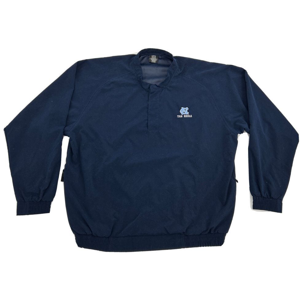 North‎ Carolina Tar Heels Jacket Men's M Blue Nike Long Sleeve 1/4 Snap Dri-Fit